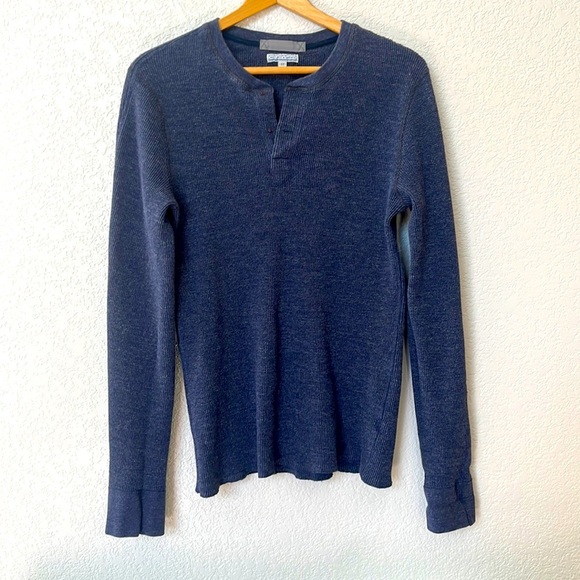 Wallace & Barnes Tops - Wallace and Barnes Long Sleeve Shirt Waffle Knit Thermal Blue size Large Tall